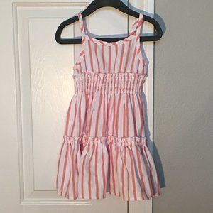 Habitual Kid white and red striped sun dress with smocking